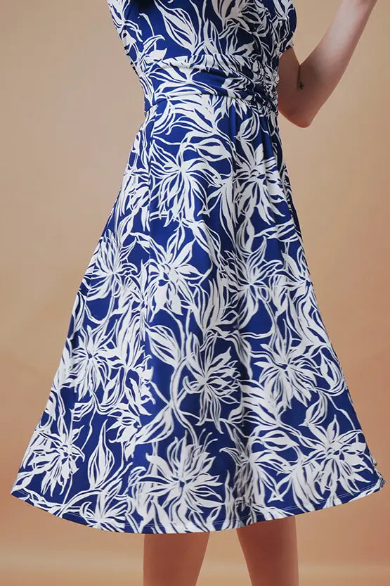 Stretch Jersey: Stretch Jersey Gekka Bijin Indigo Marilyn Dress