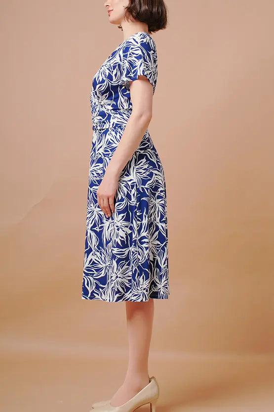 Stretch Jersey: Stretch Jersey Gekka Bijin Indigo Marilyn Dress