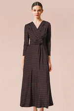 Stretch Jersey: Monogram Navy Long Marilyn Dress