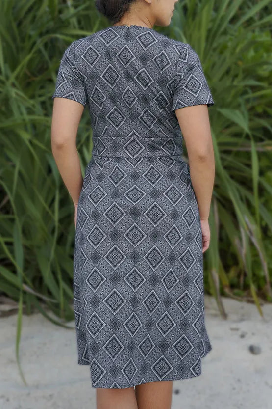 Oshima Tsumugi Design Stretch Jersey: Marilyn Dress