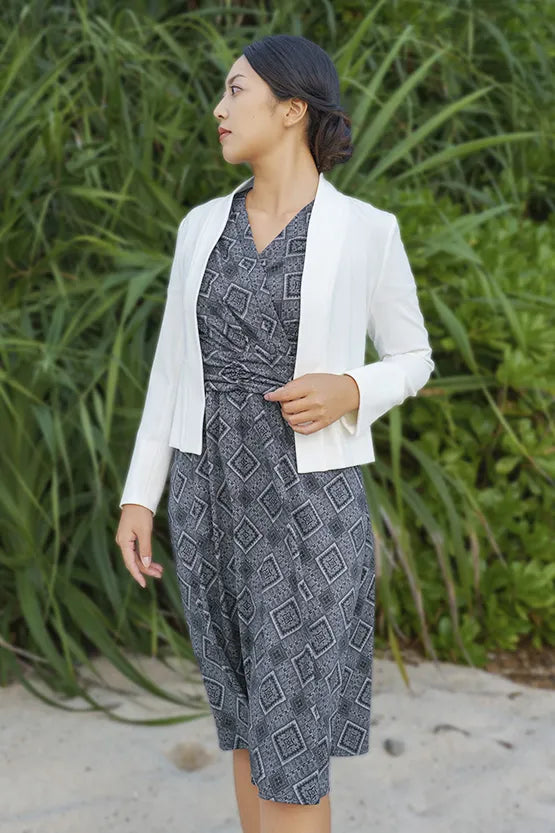 Oshima Tsumugi Design Stretch Jersey: Marilyn Dress