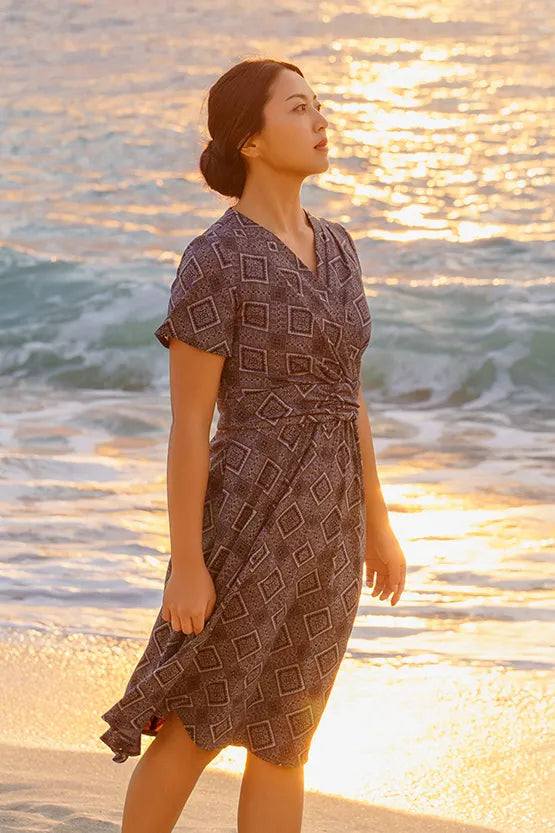 Oshima Tsumugi Design Stretch Jersey: Marilyn Dress