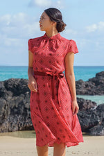 Oshima Tsumugi Design Stretch Chiffon: Mid-Length Semi-Mermaid Dress