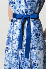 Stretch Chiffon: Twist Neck Mid-Length Mermaid Dress