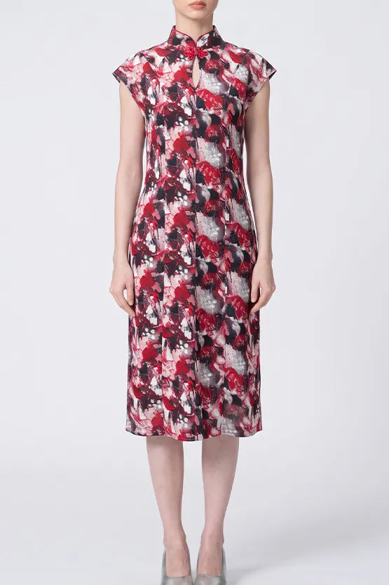Stretch Chiffon: Mandarin Dress