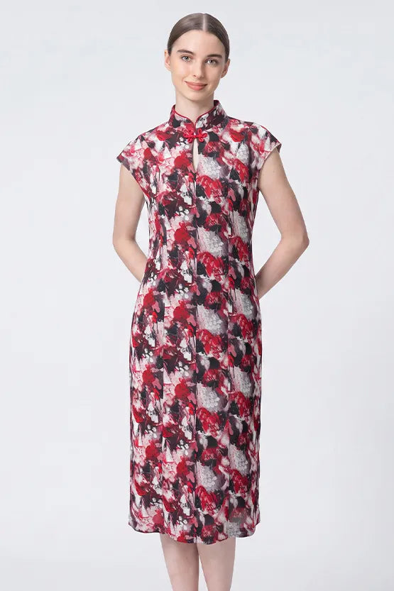 Stretch Chiffon: Mandarin Dress