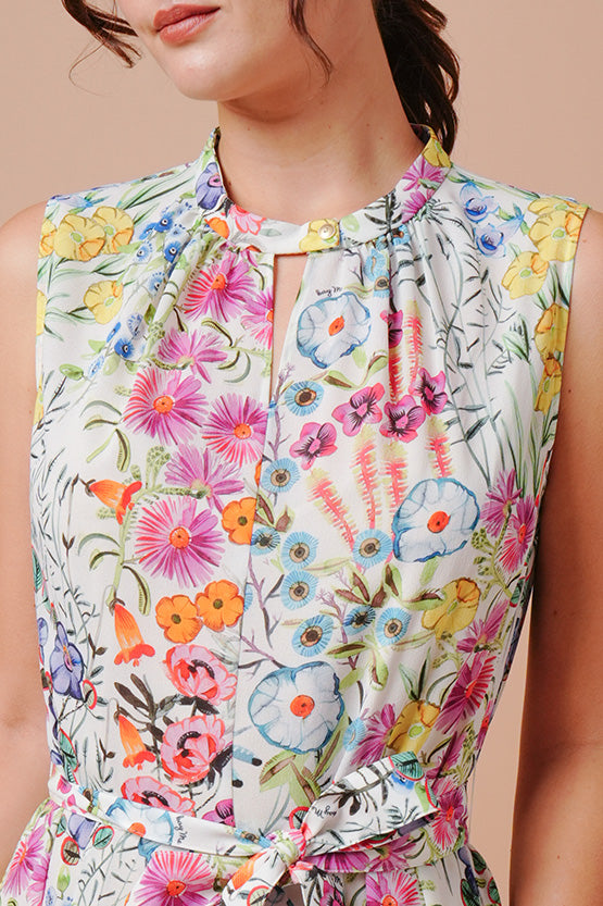 Stretch Chiffon: Stretch Chiffon - Kew Garden Long Mermaid Dress