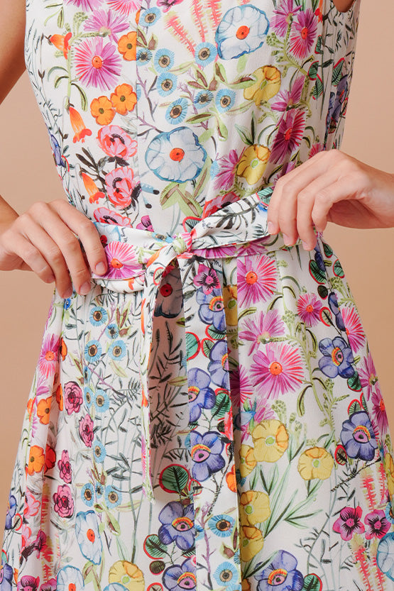 Stretch Chiffon: Stretch Chiffon - Kew Garden Long Mermaid Dress