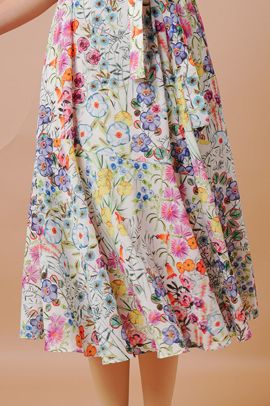 Stretch Chiffon: Stretch Chiffon - Kew Garden Long Mermaid Dress