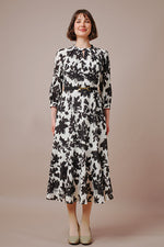 Stretch Chiffon: Stretch Chiffon - Shadow Flower Long Mermaid Dress