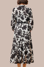 Stretch Chiffon: Stretch Chiffon - Shadow Flower Long Mermaid Dress