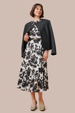 Stretch Chiffon: Stretch Chiffon - Shadow Flower Long Mermaid Dress