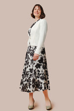 Stretch Chiffon: Stretch Chiffon - Shadow Flower Long Mermaid Dress