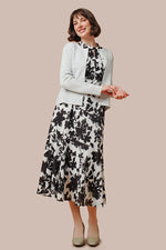 Stretch Chiffon: Stretch Chiffon - Shadow Flower Long Mermaid Dress