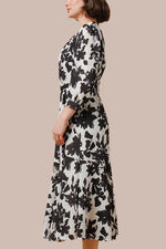 Stretch Chiffon: Stretch Chiffon - Shadow Flower Long Mermaid Dress