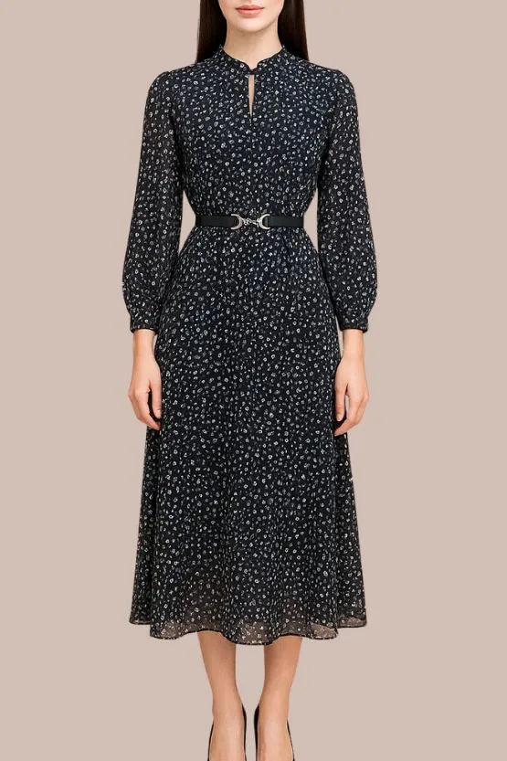 Stretch Chiffon: Crystal Drop Long Mermaid Dress