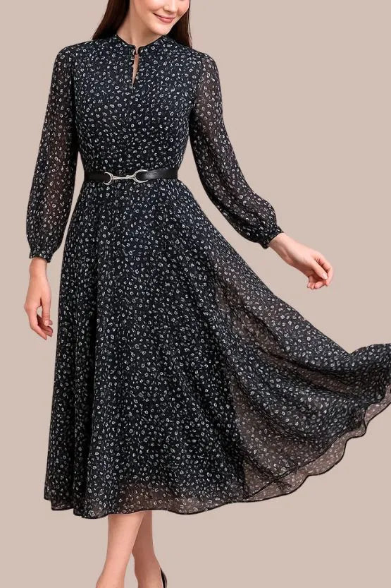Stretch Chiffon: Crystal Drop Long Mermaid Dress