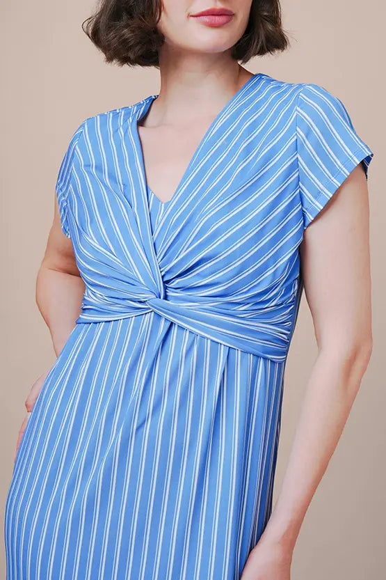 Stretch Jersey: Stretch Jersey Stripe Twist Dress