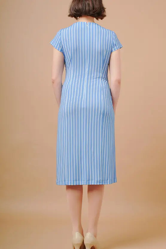 Stretch Jersey: Stretch Jersey Stripe Twist Dress