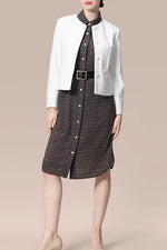Oshima Tsumugi Design Stretch Georgette: Shirt Dress