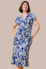 Stretch Jersey: Stretch Jersey Gekka Bijin Indigo Gathered Dress