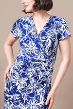 Stretch Jersey: Stretch Jersey Gekka Bijin Indigo Gathered Dress