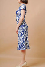 Stretch Jersey: Stretch Jersey Gekka Bijin Indigo Gathered Dress