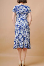 Stretch Jersey: Stretch Jersey Gekka Bijin Indigo Gathered Dress