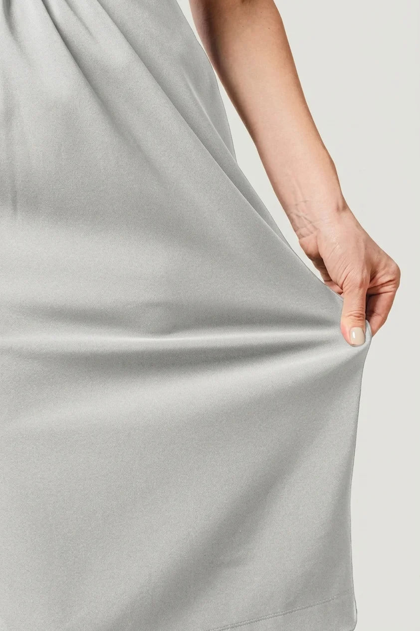 Active Stretch: Active Stretch White × Gray Shell Dress