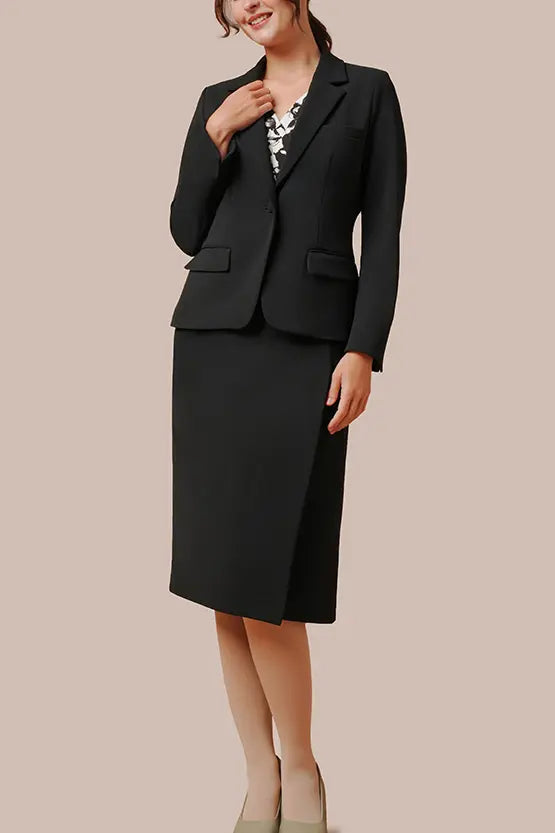 Stretch Jersey x Smart Stretch: Stretch Jersey × Smart Stretch - Shadow Flower × Black Asymmetrical Dress