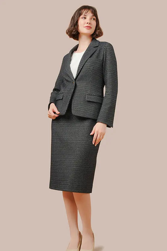 Chiffon x Jacquard: Decollete Tuck Dress