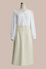 Stretch Georgette x Lame Jacquard: Twisted Trapezoid Dress