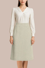 Stretch Georgette x Lame Jacquard: Twisted Trapezoid Dress