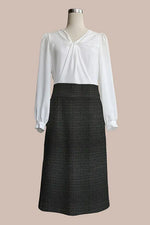 Stretch Georgette x Lame Jacquard: Twisted Trapezoid Dress