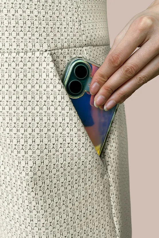 Stretch Georgette x Lame Jacquard:Twisted Trapezoid Dress