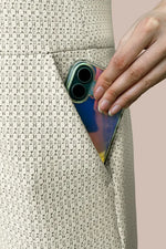 Stretch Georgette x Lame Jacquard: Twisted Trapezoid Dress