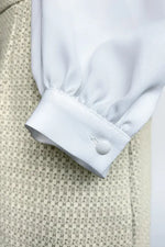 Stretch Georgette x Lame Jacquard: Twisted Trapezoid Dress