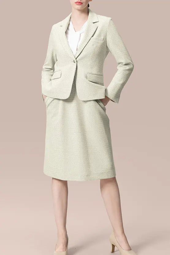 Stretch Georgette x Lame Jacquard:Twisted Trapezoid Dress