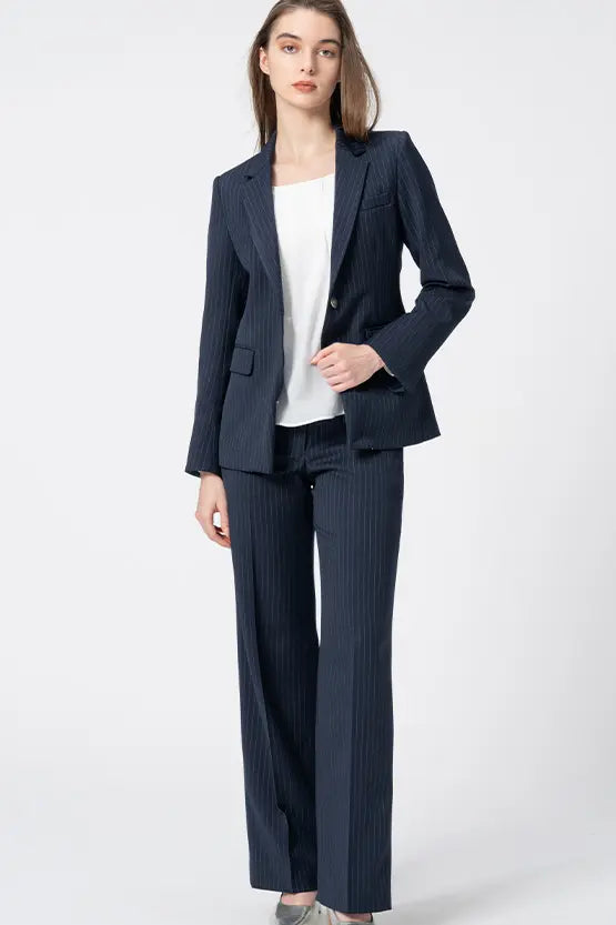 Active Warm Pinstripe: Straight Pants