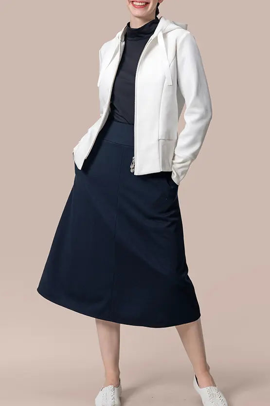 Double Jersey: Mid-Calf A-Line Skirt