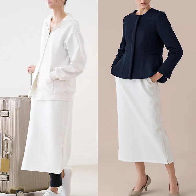 A versatile piece that can be elegantly paired with matching jackets and hoodies from the same collection, creating a sophisticated coordinated ensemble.