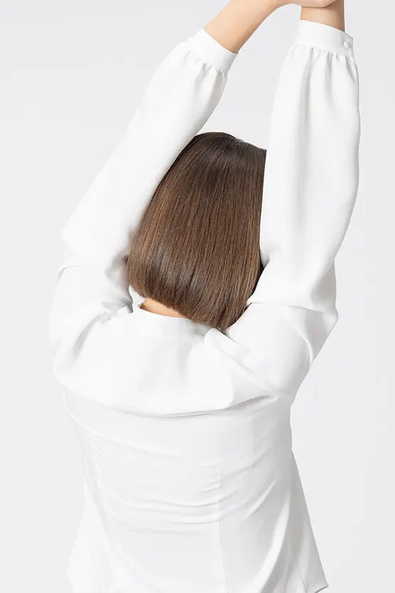 Back Satin Georgette: Frill Long-Sleeve Blouse
