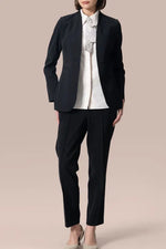 Authentic Oshima Tsumugi: Stretch Georgette Shirt with Bow Tie