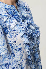 Stretch Chiffon: Frill Short-Sleeve Blouse