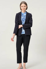 Stretch Chiffon: Frill Short-Sleeve Blouse