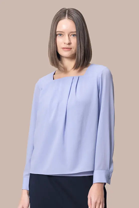 Stretch Chiffon: Square Neck Top