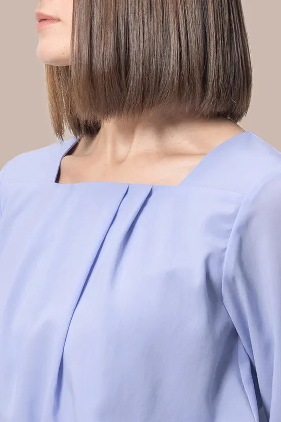 Stretch Chiffon: Square Neck Top