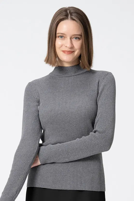 Washable Wool Knit: High-Neck Top