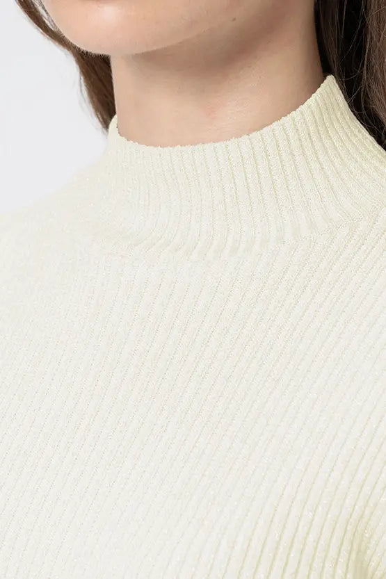 Washable Wool Knit: High-Neck Top
