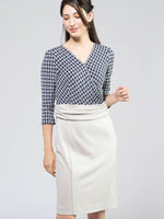 Chainon Navy Piping Dress